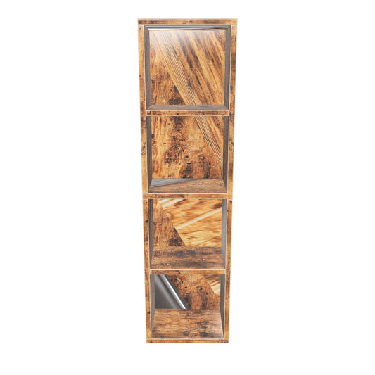 Small Narrow Corner Bookcase Cube Bookshelf | ZENIRA