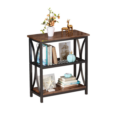 3-Tier Single Display Rack, French Oak Grey/ Black