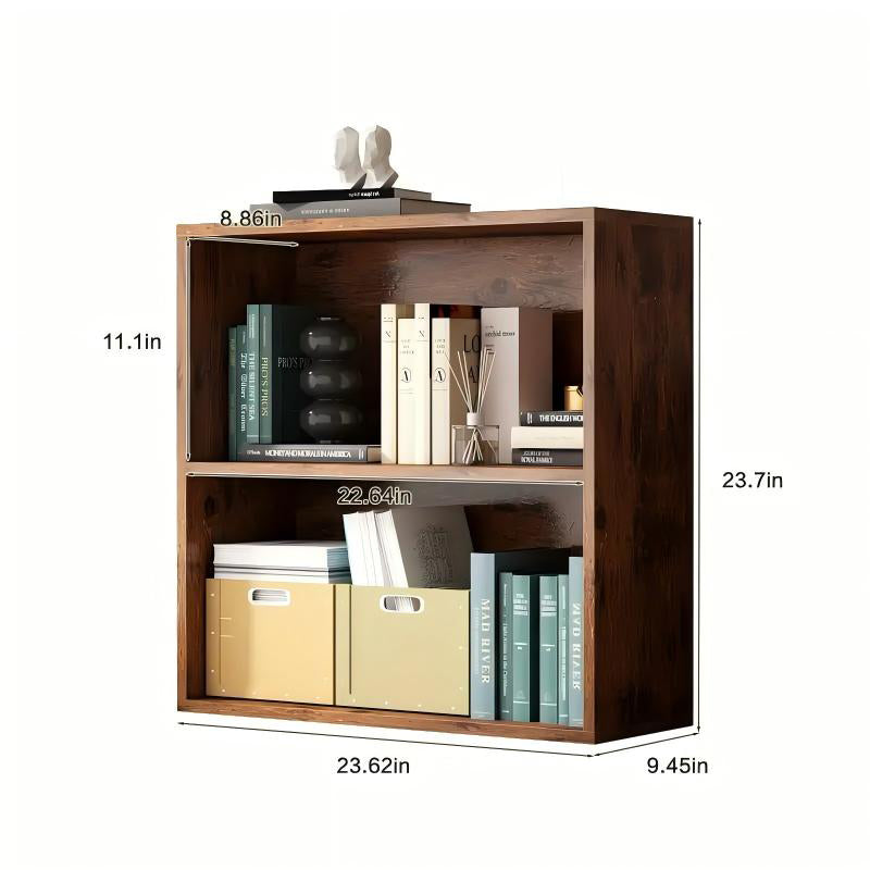 2 Layers Bookcase Open Storage Shelf-3