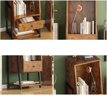 2-Tier Wood Bookshelf With Metal Frame-2654