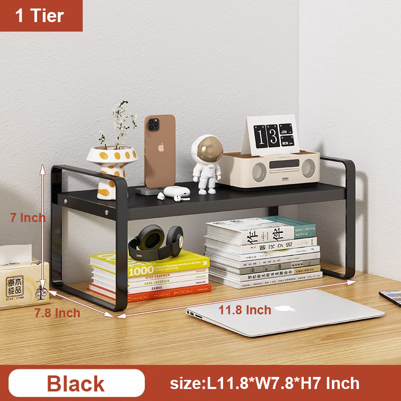 Desktop Multi-Tier Shelf black 1 tier