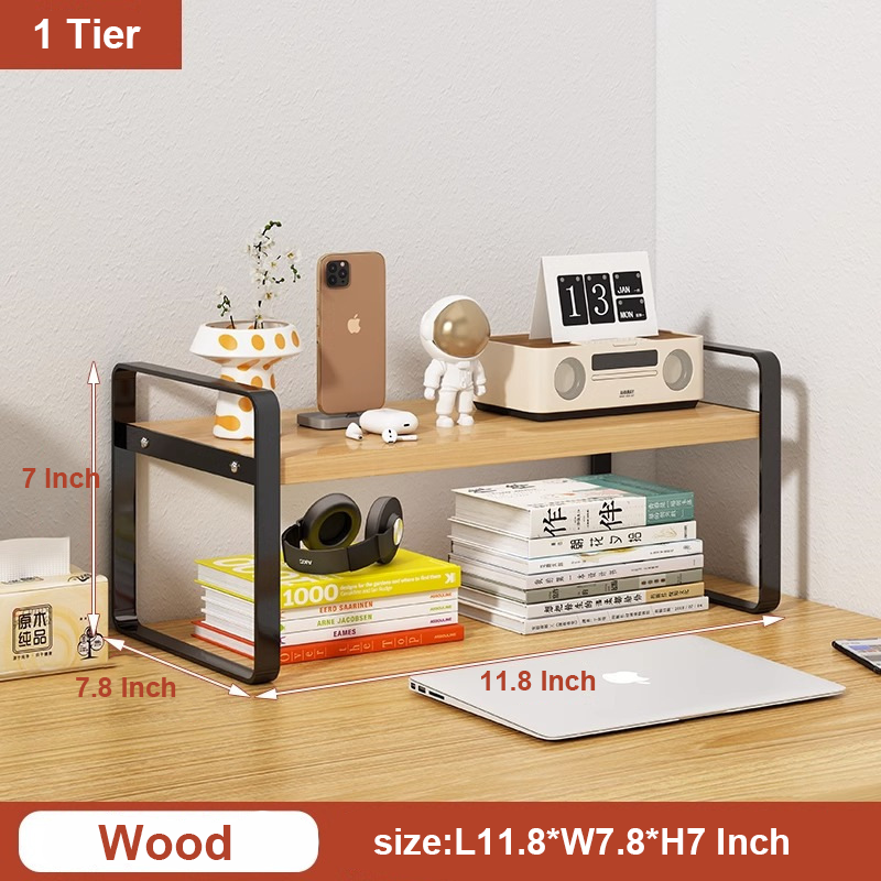 Desktop Multi-Tier Shelf wood 1 tier