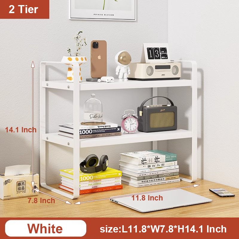 Desktop Multi-Tier Shelf white 2 tier