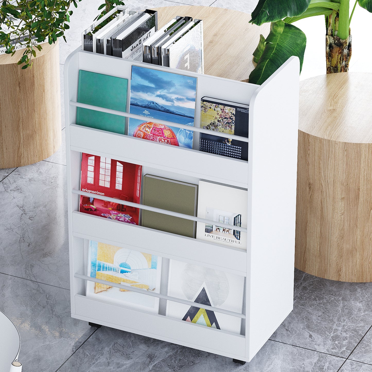 3 Shelf Bookshelf Magazine Rack-45984