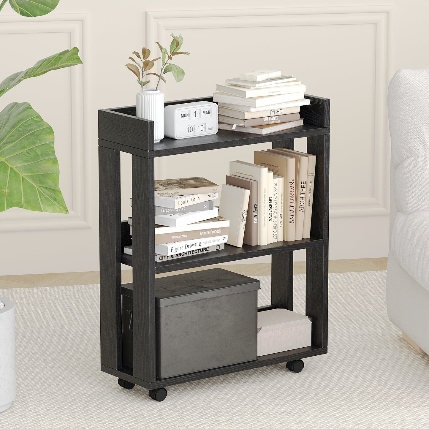 3-layer Open Wooden Bookshelf Storage Rack-5