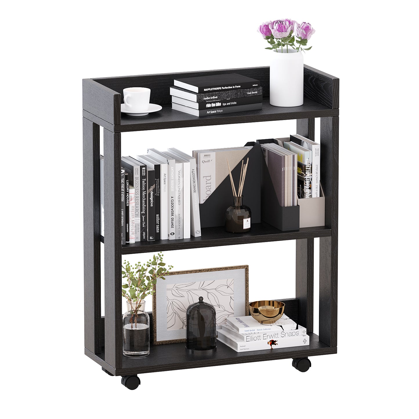 3-layer Open Wooden Bookshelf Storage Rack-489