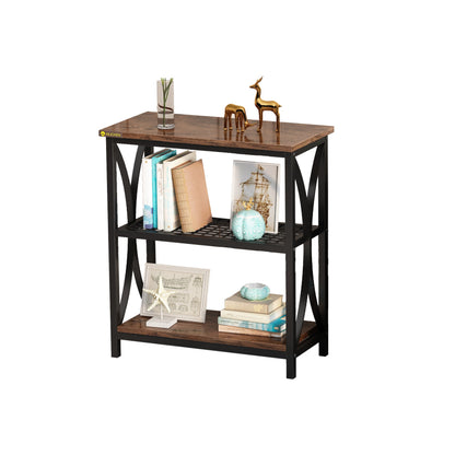 3-Tier Single Display Rack, French Oak Grey/ Black