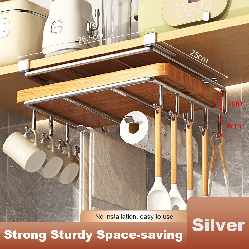 Kitchen Shelves Cabinet Hanger 2 tier silver