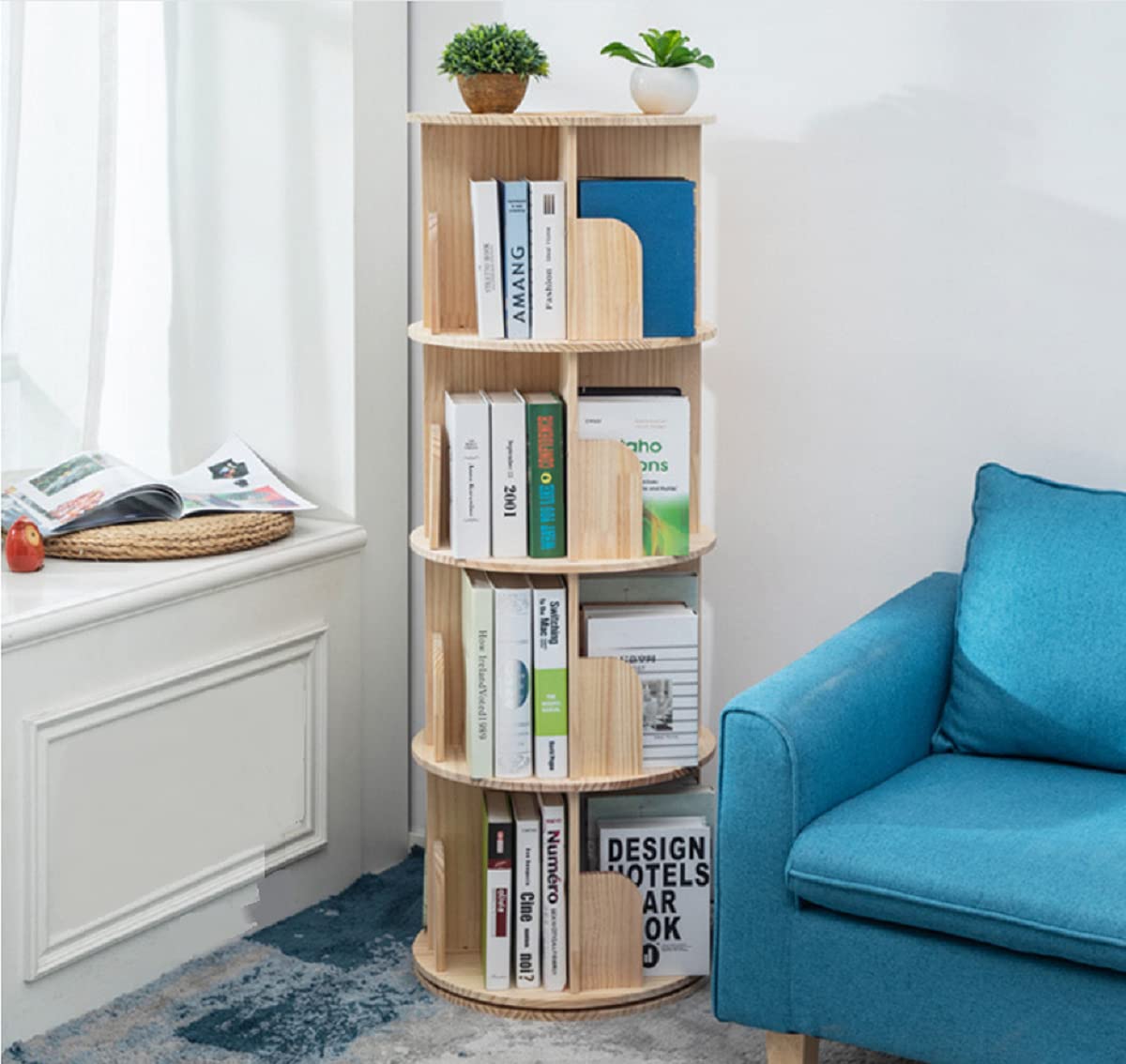 Rotating Bookshelf Floor-standing Bookcase