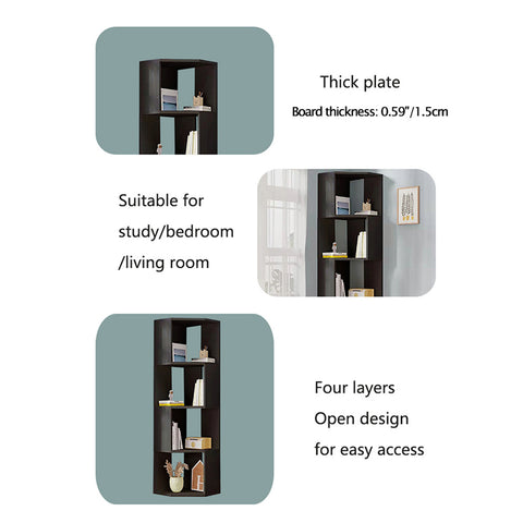 4 Shelves Single-sided Bookcase Display Stand-68