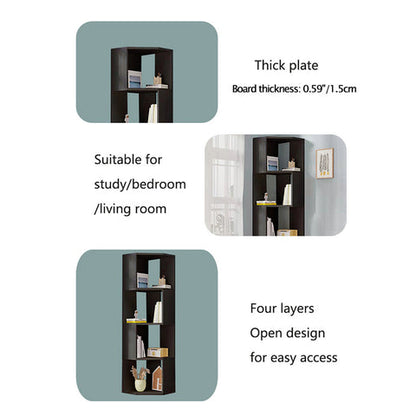 4 Shelves Single-sided Bookcase Display Stand-68