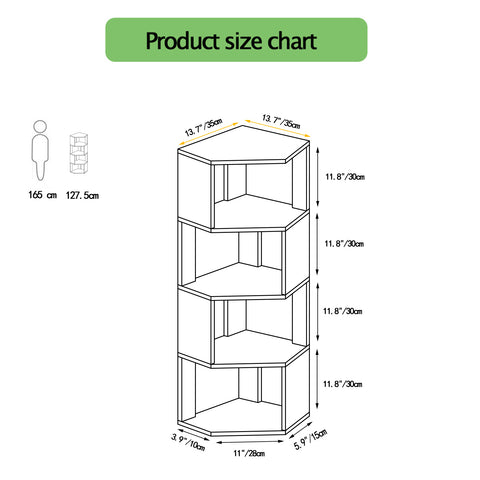 4 Shelves Single-sided Bookcase Display Stand-4869