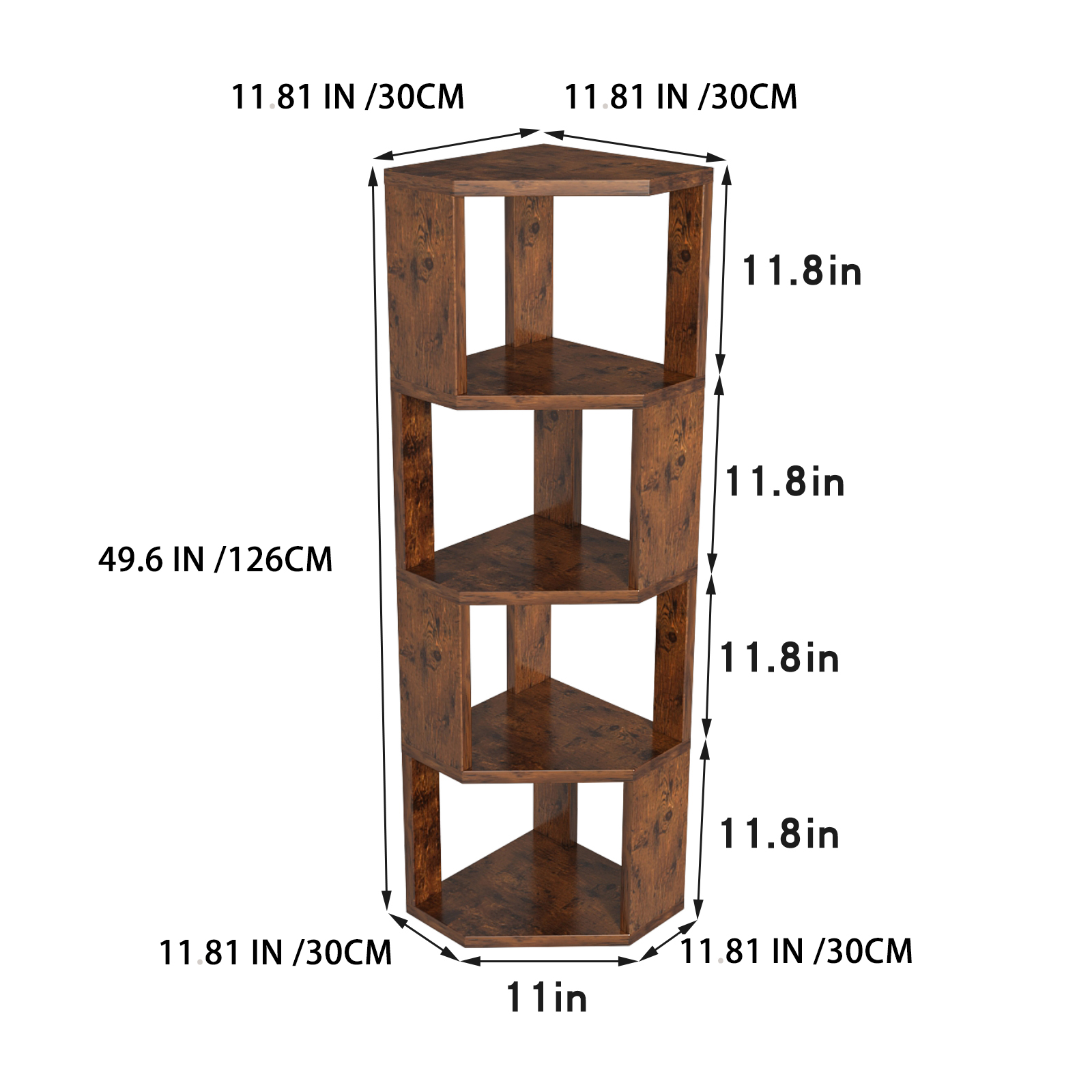 4 Shelves Single-sided Bookcase Display Stand-48