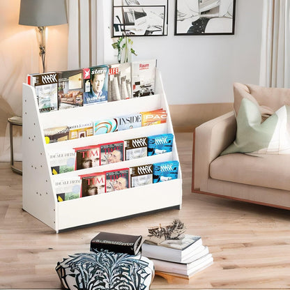 4 Shelves Single-sided Bookcase Display Stand-485