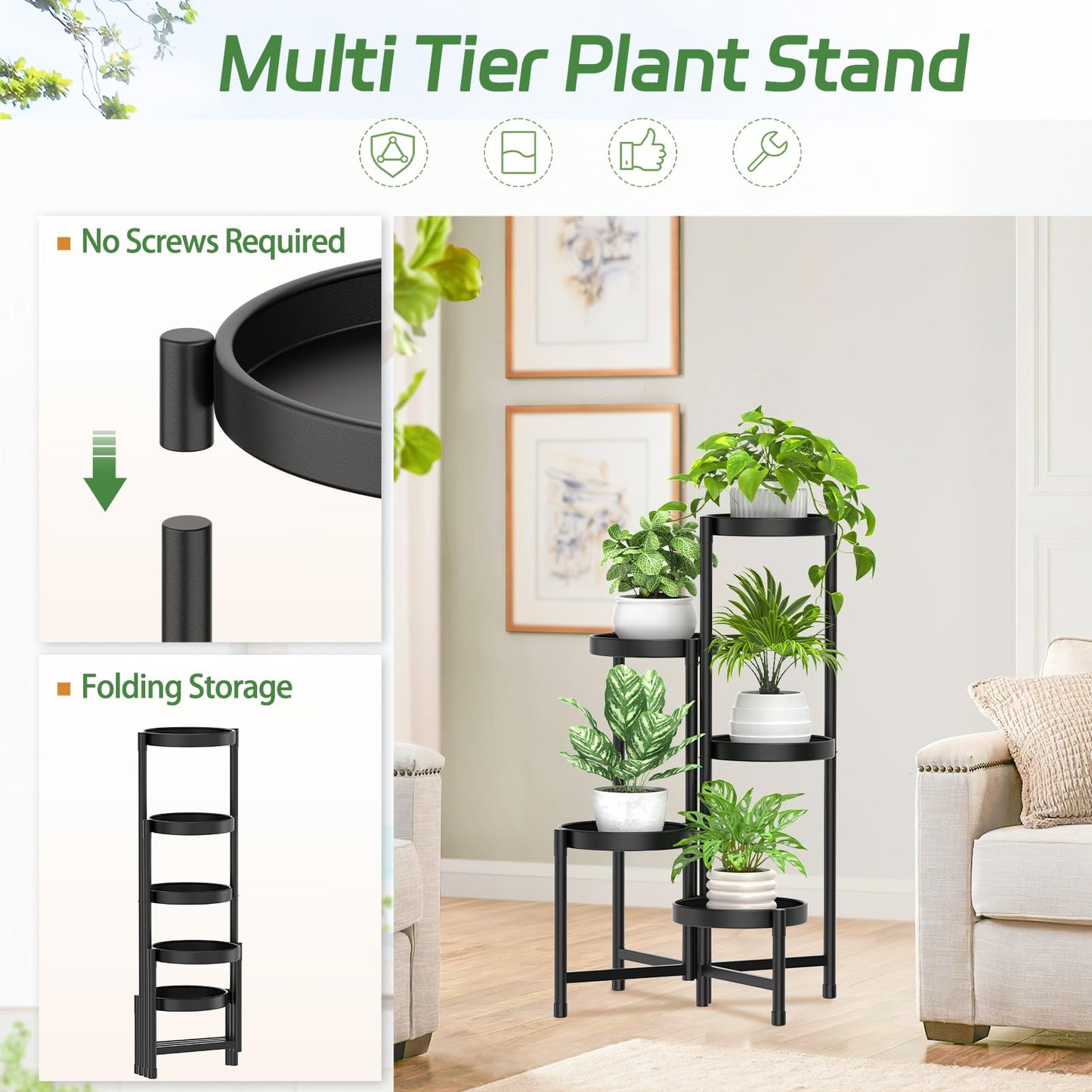 5 Tier Metal Plant Stand