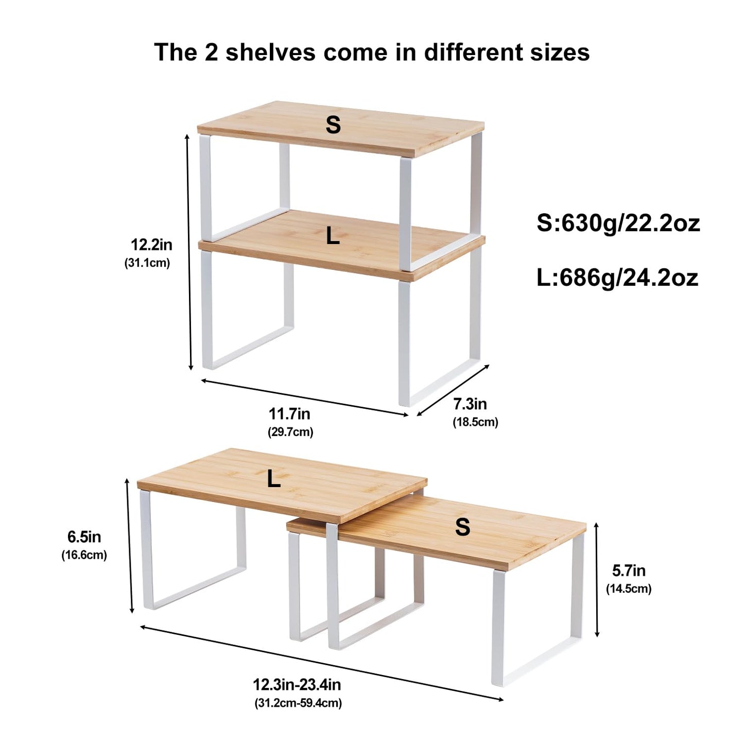 Set of 2 Kitchen Storage Racks