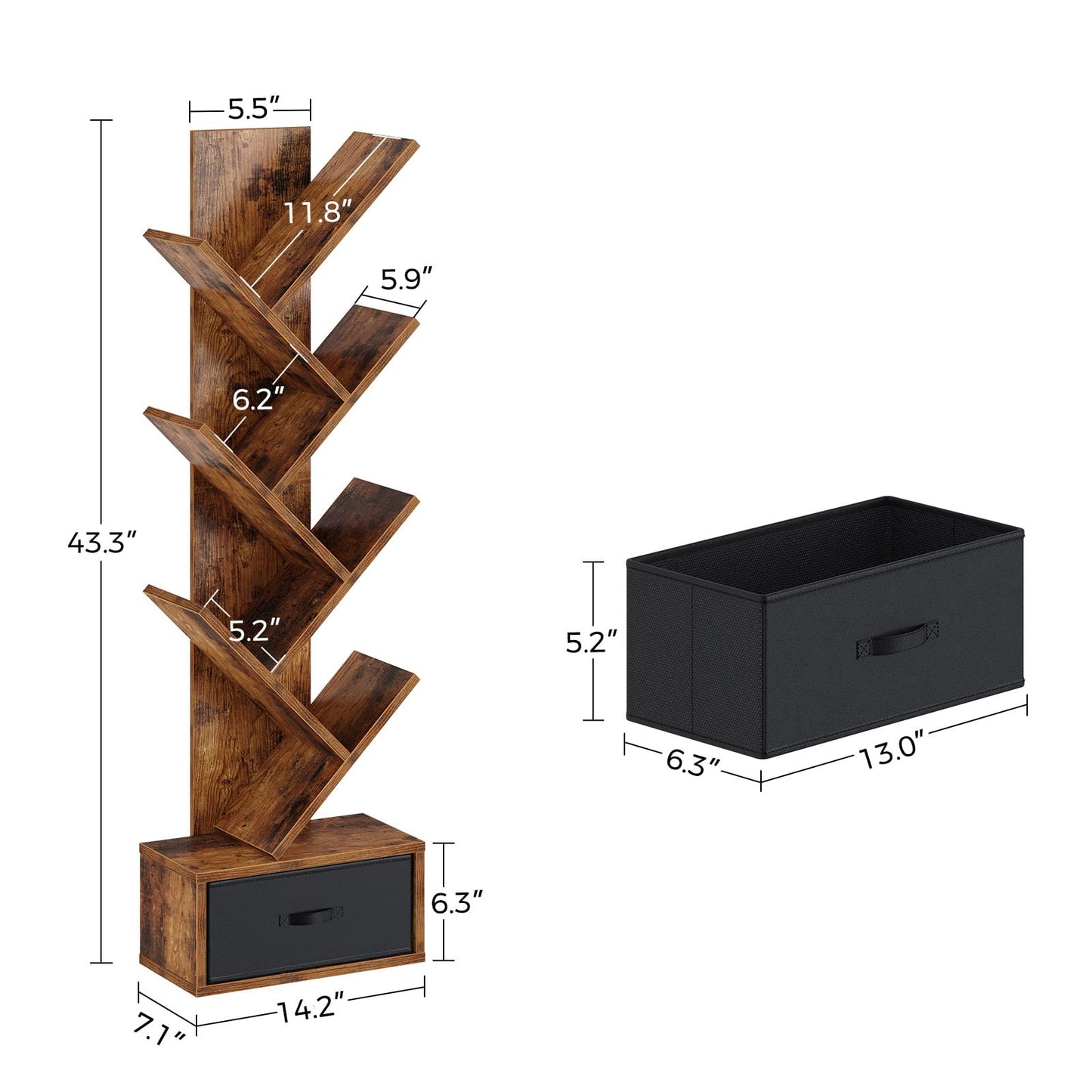 7&9-Tier Tree Bookshelf