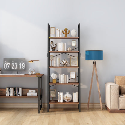 Industrial 5-Tier Bookshelf