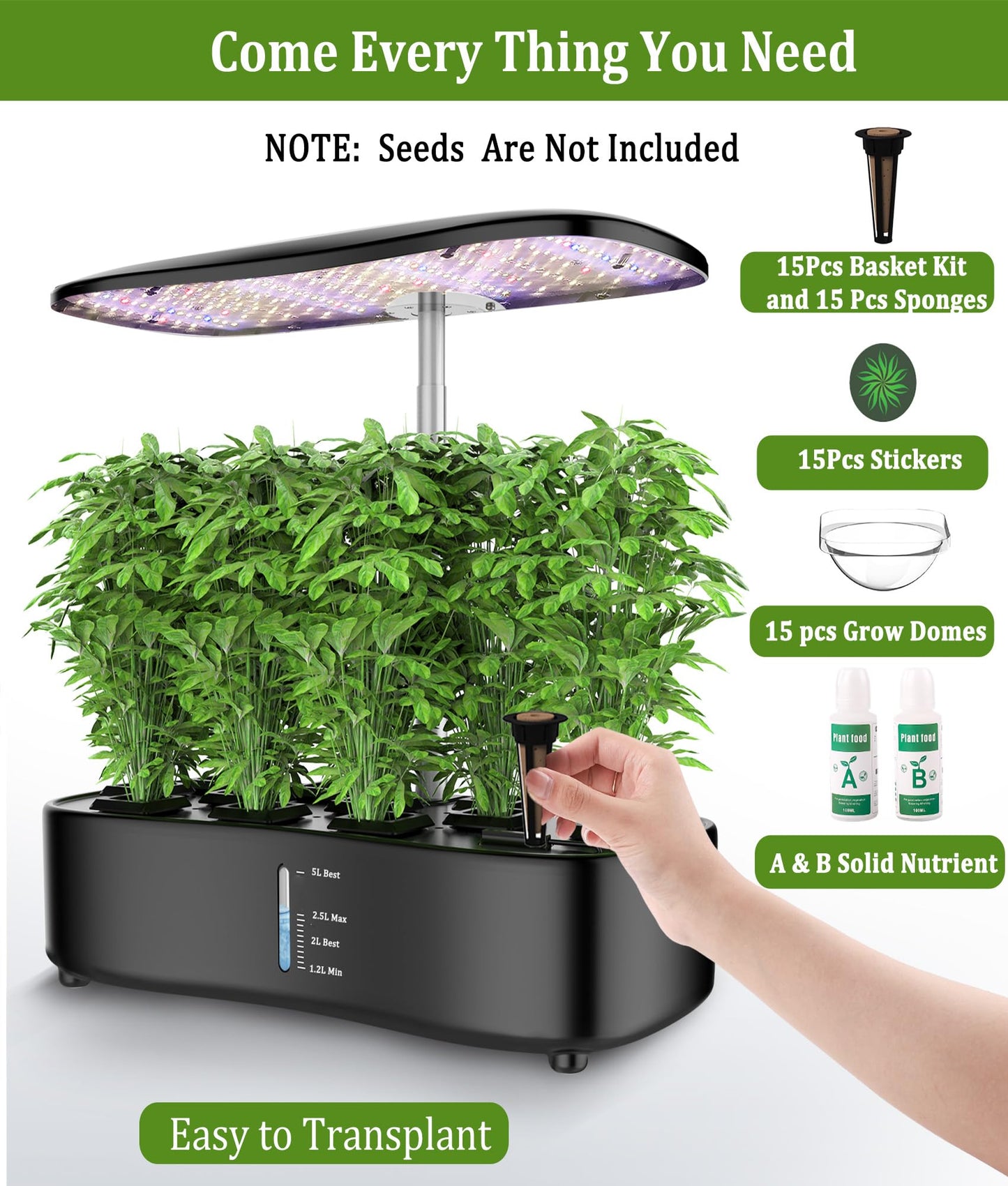 Indoor spray hydroponic planting system, silent pump, automatic timer