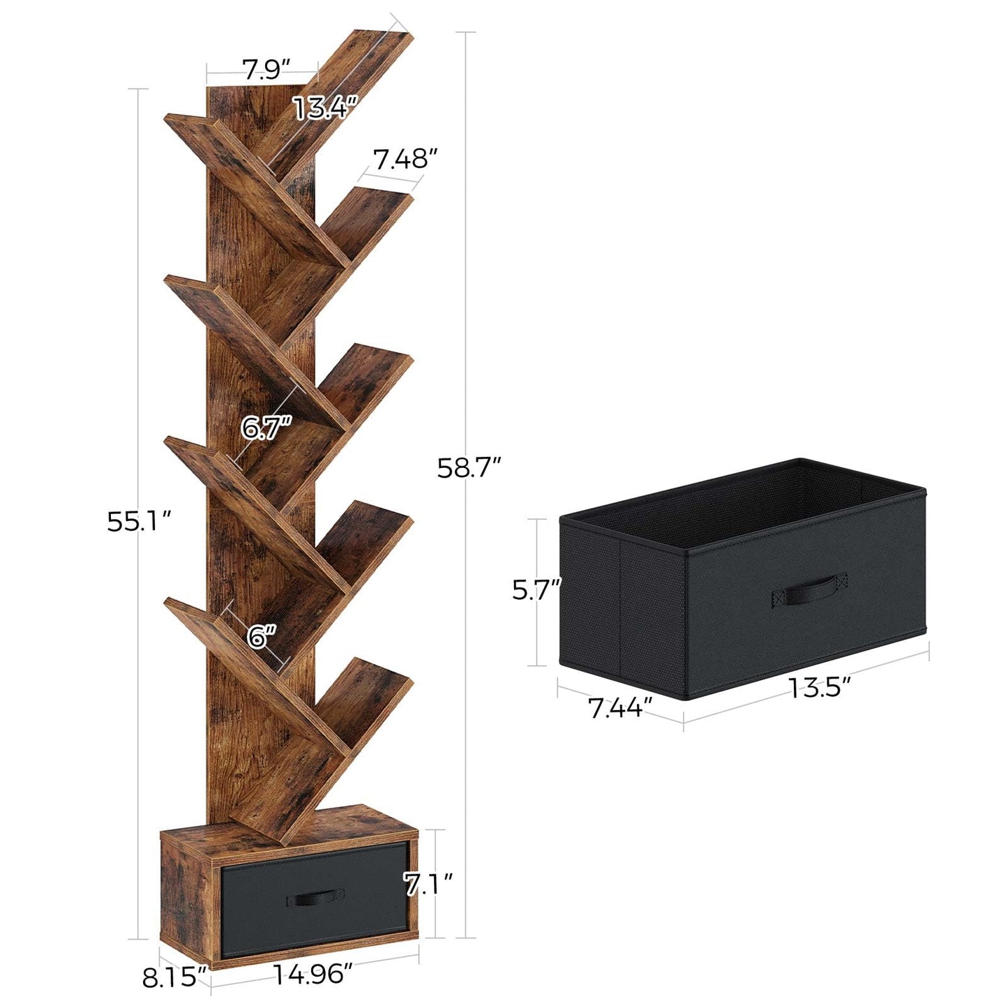 7&9-Tier Tree Bookshelf