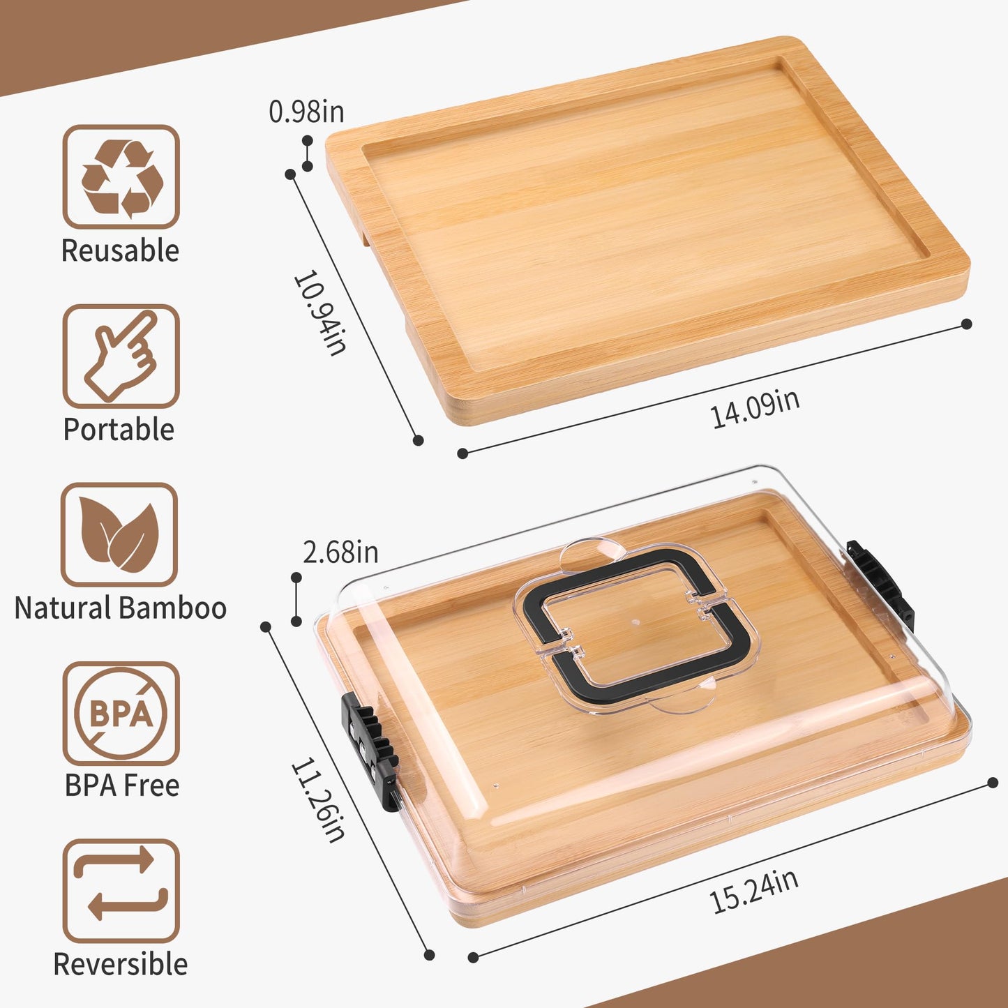 Bamboo Cheese Board Set, Charcuterie Board