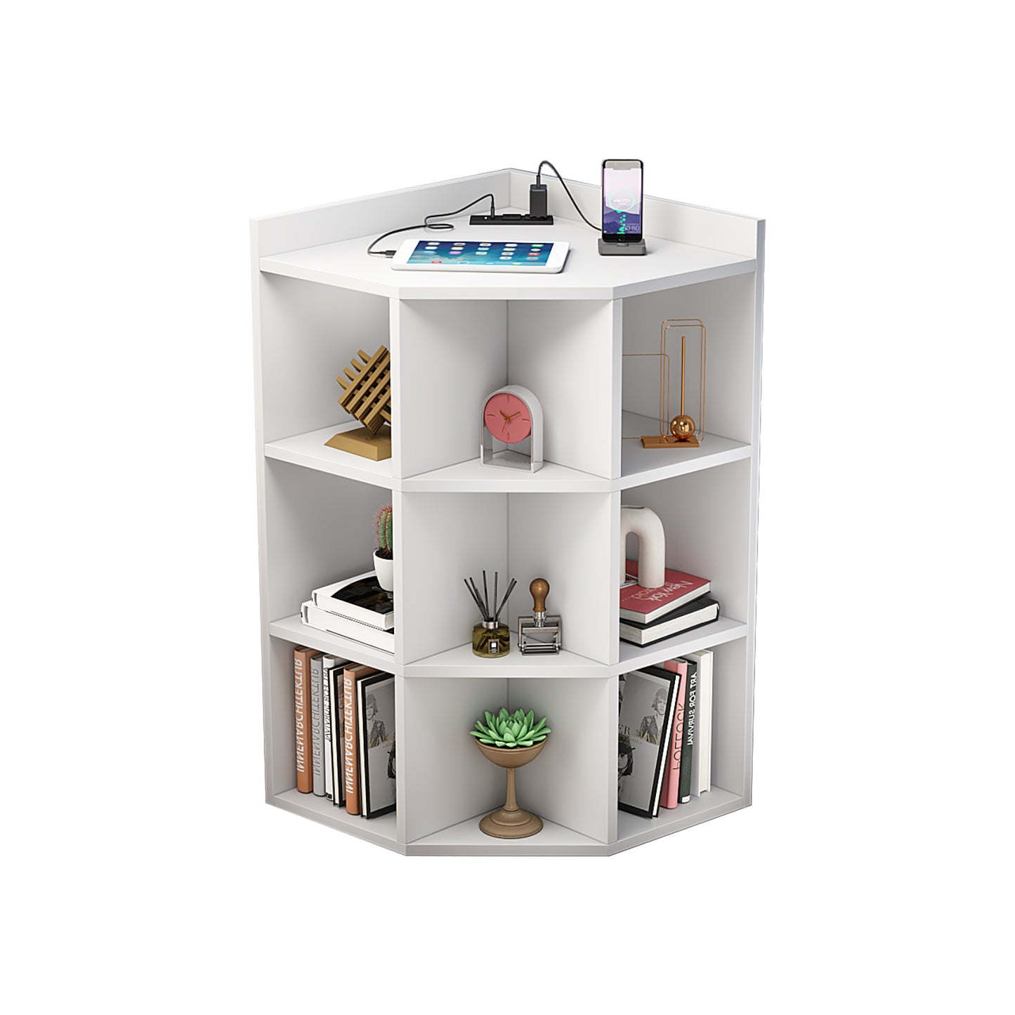 Corner Bookshelf Wood Storage Rack | ZENIRA