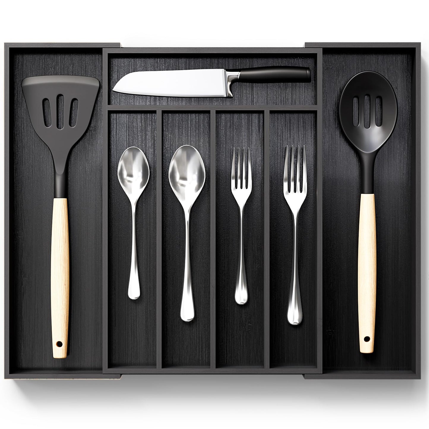 Bamboo Silverware Organizer