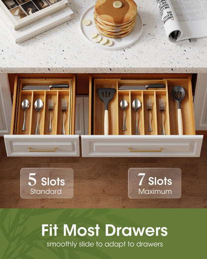 Bamboo Silverware Organizer