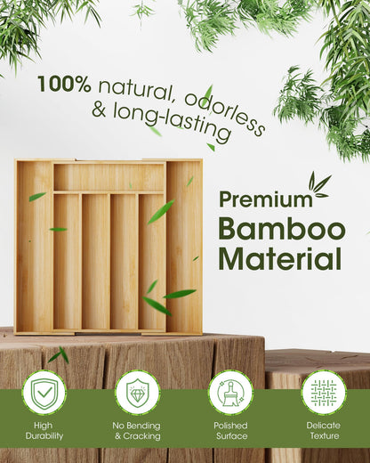 Bamboo Silverware Organizer