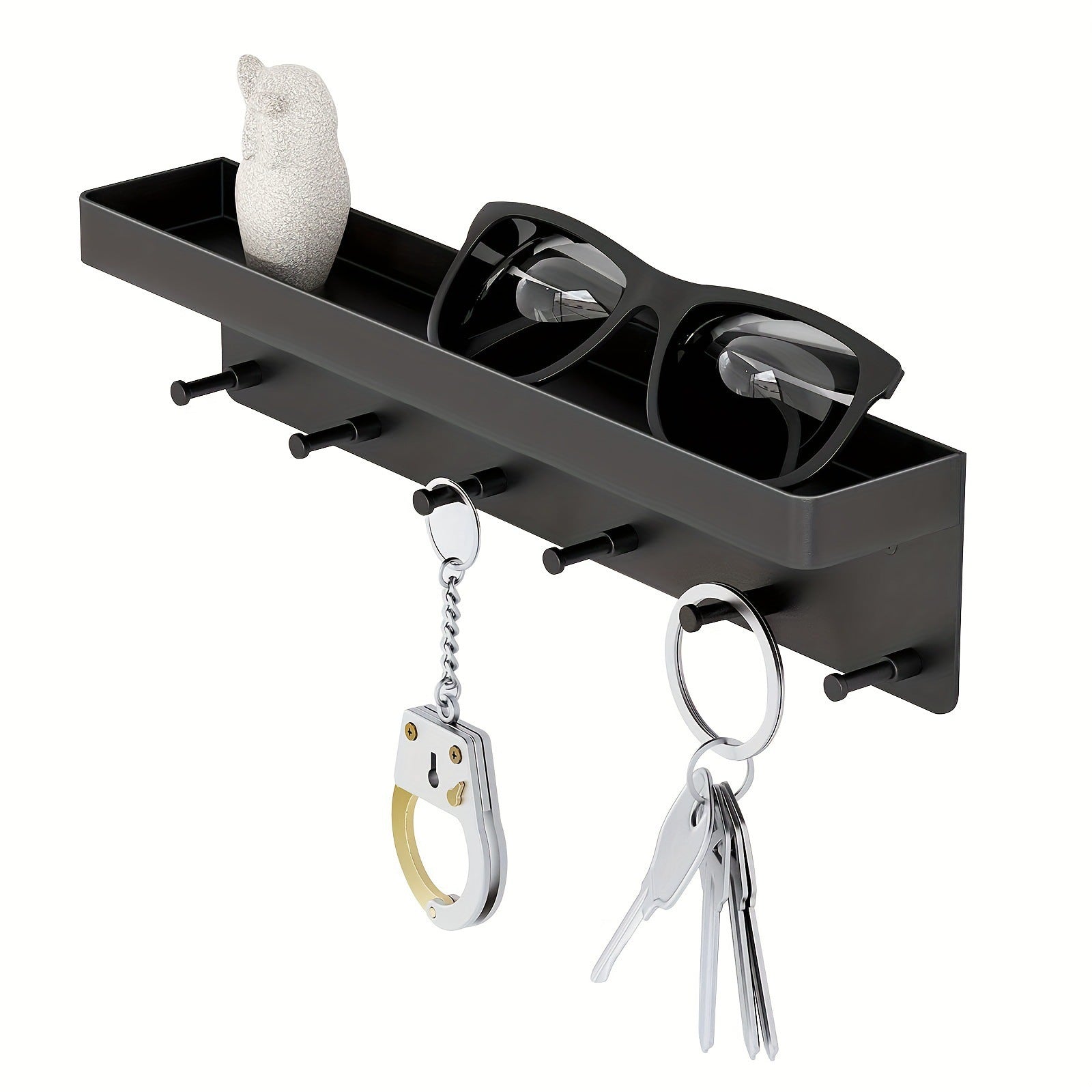 Towel Rack Bathroom Shelf All-in-One No-Punch Wall Hanging black