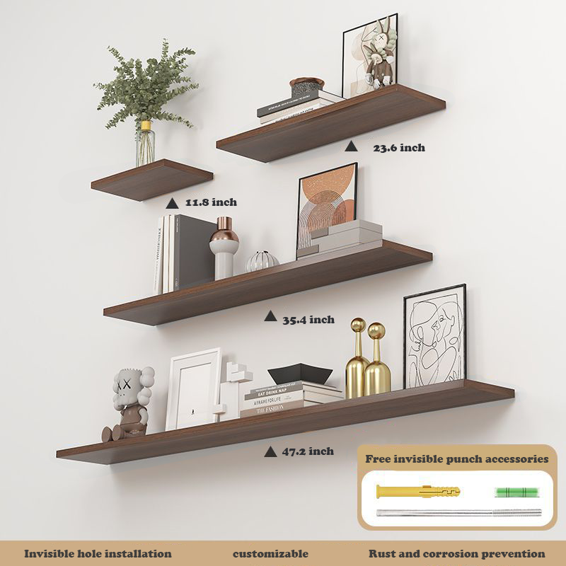 Solid wood wall shelving walnut 