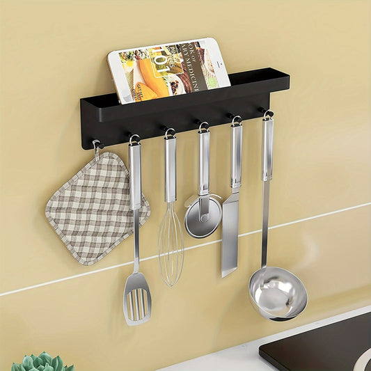 Towel Rack Bathroom Shelf All-in-One No-Punch Wall Hanging black display