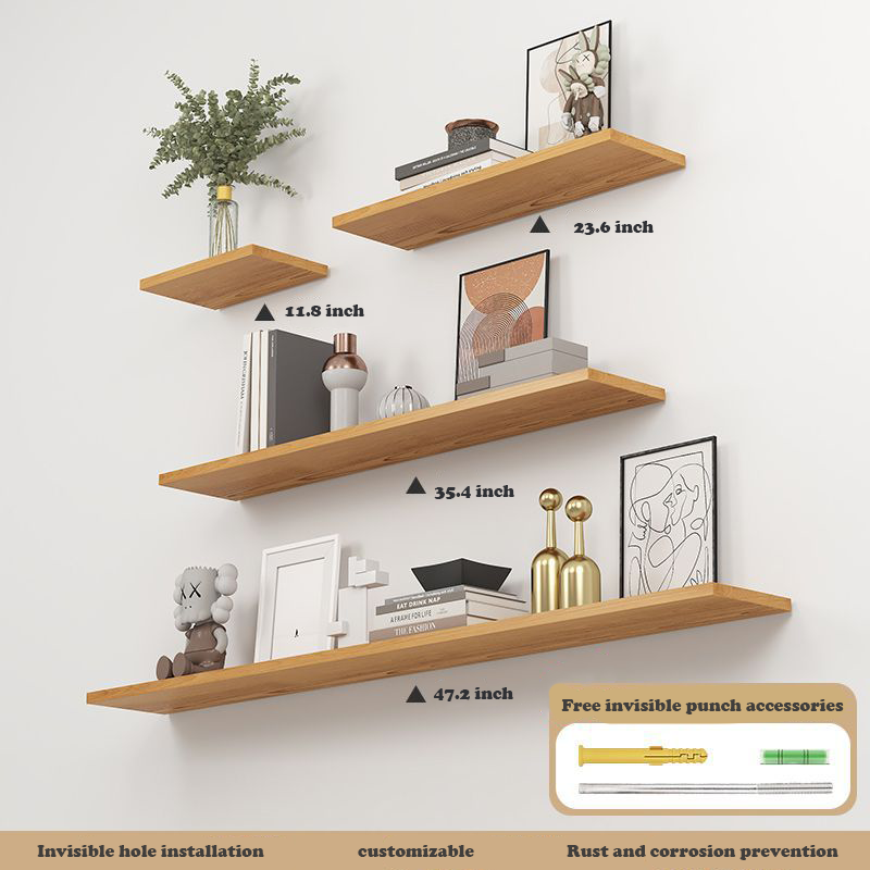 Solid wood wall shelving