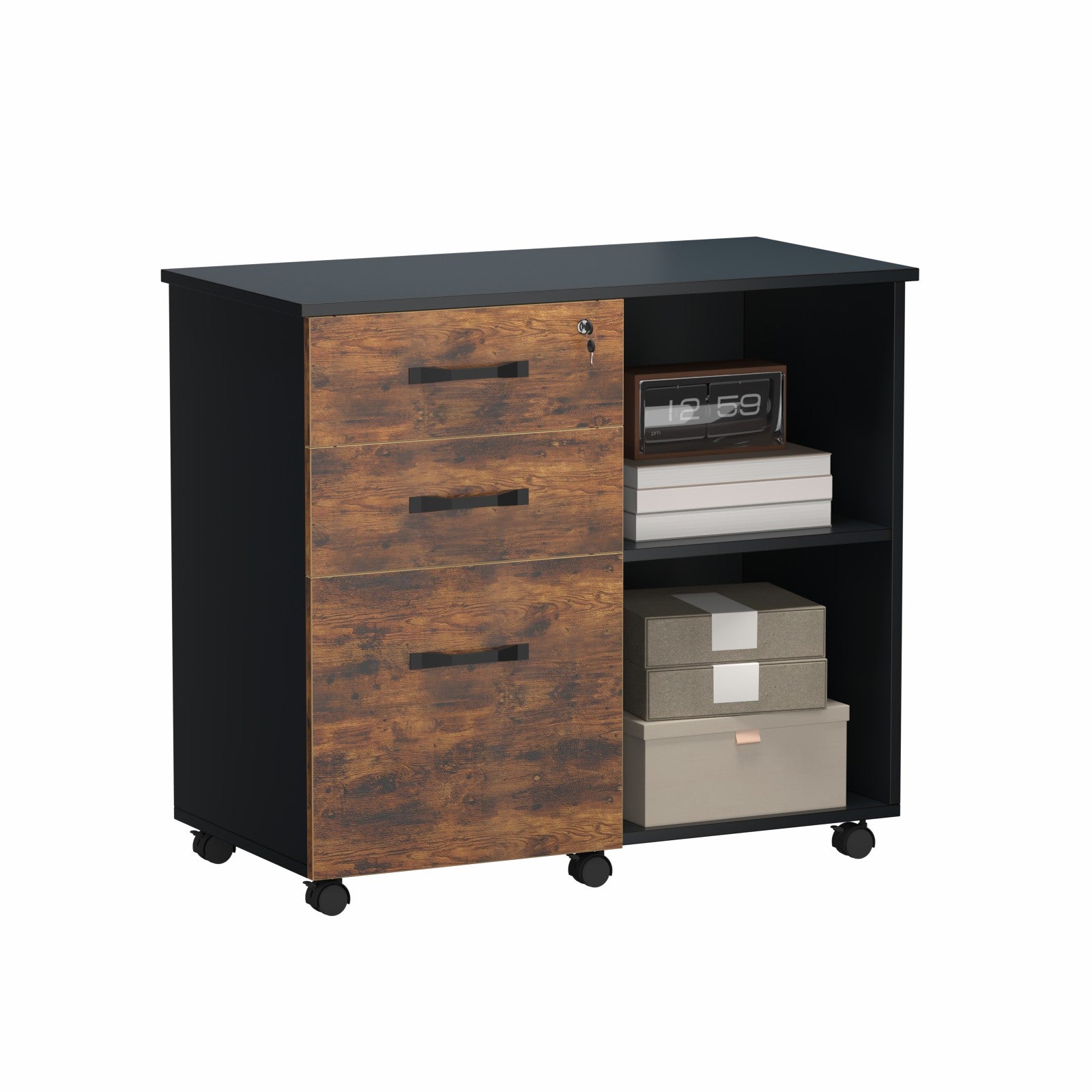 Office File Cabinets Mobile Lateral Filing Cabinet On Wheels-156