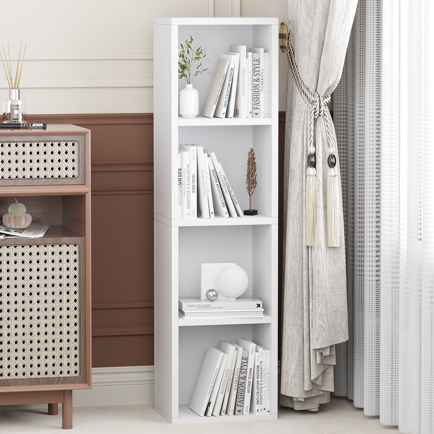 Small Narrow Corner Bookcase Cube Bookshelf-526