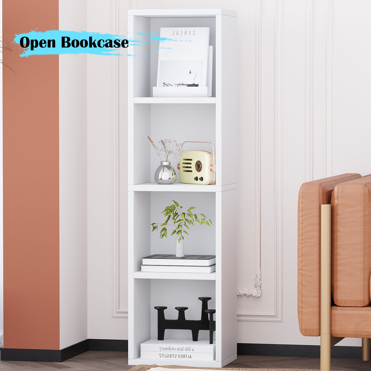 Small Narrow Corner Bookcase Cube Bookshelf-526