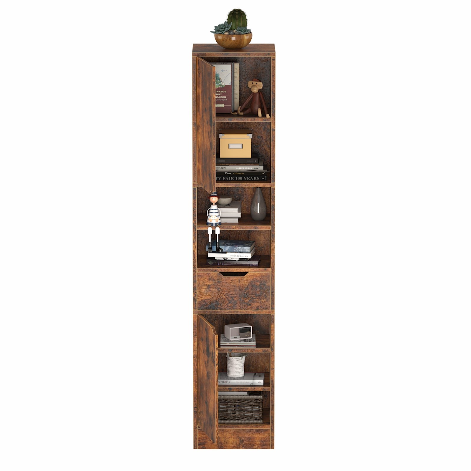 Tall Storage Cabinet with Doors and Shelves-55