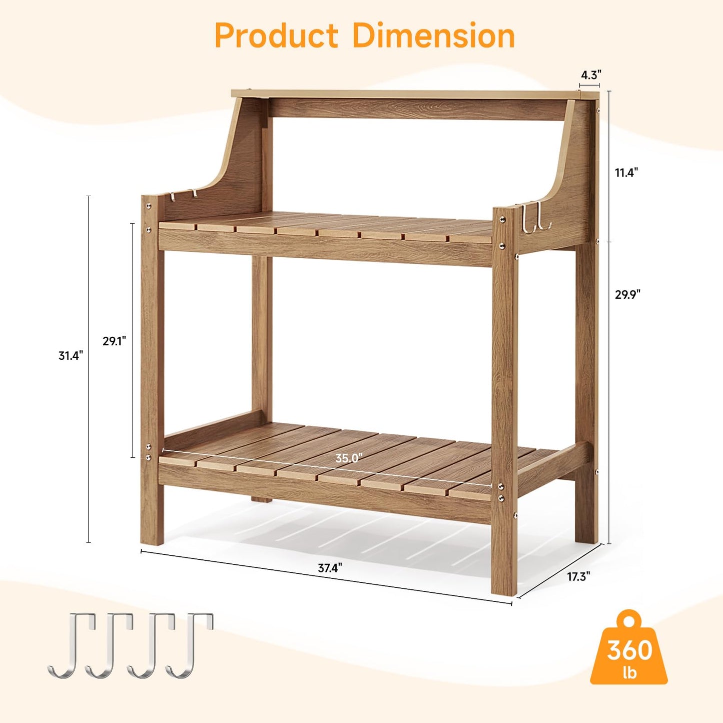 Potting Bench, Garden Table Workstation