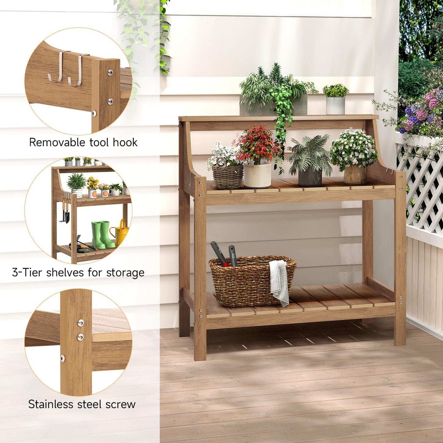 Potting Bench, Garden Table Workstation