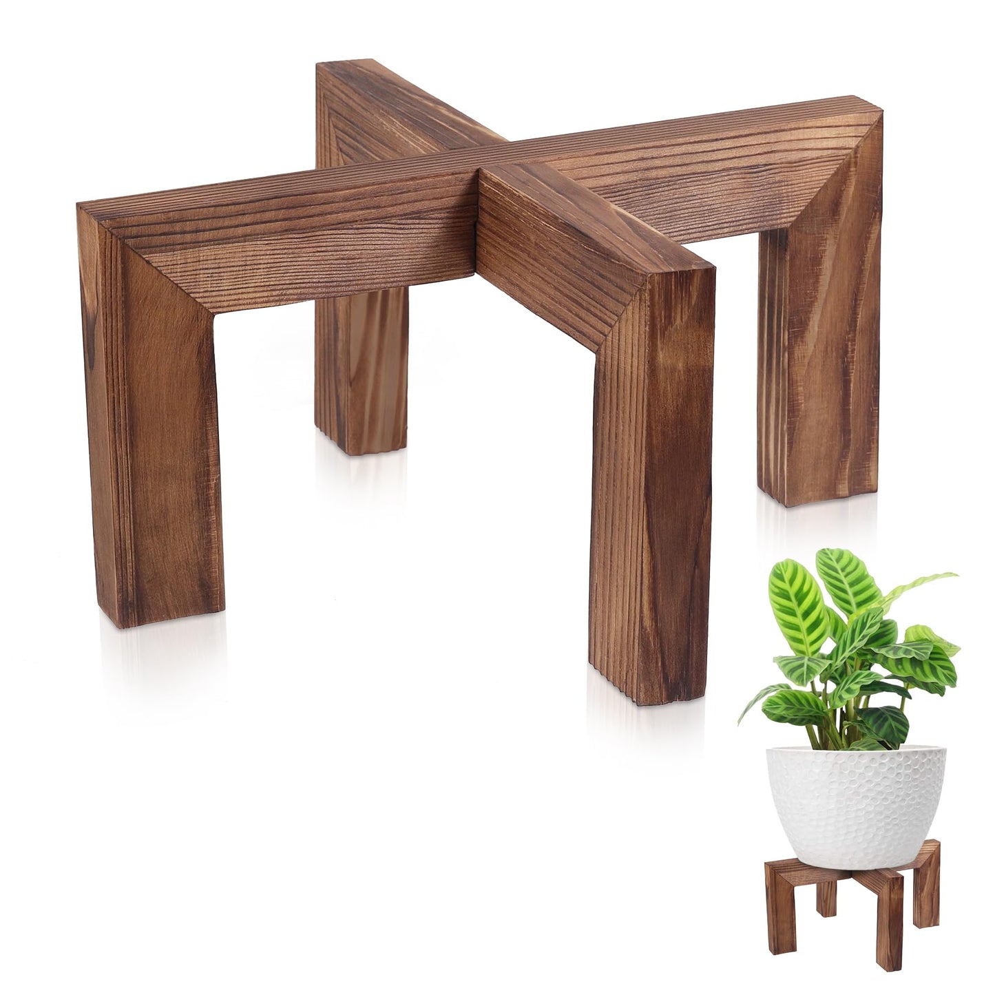 Wooden Plant Stand, Flower Pot Stand, Suitable for 5-15 Inch Flower Pots