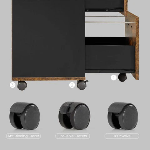 Office File Cabinets Mobile Lateral Filing Cabinet On Wheels-589