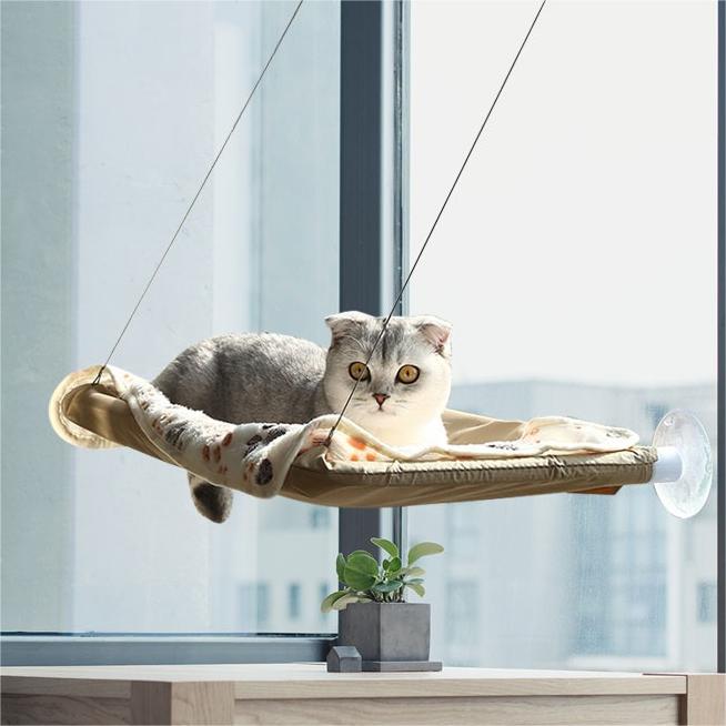 Cat Window Perch, Cat Hammock Window Seat, Space Saving Window Mounted Cat Bed